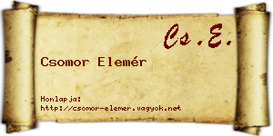 Csomor Elemér névjegykártya