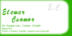 elemer csomor business card