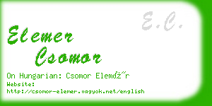 elemer csomor business card